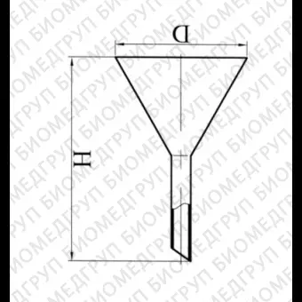 Воронка лабораторная, стекло, d 250 мм, h 345 мм, Россия, 1988