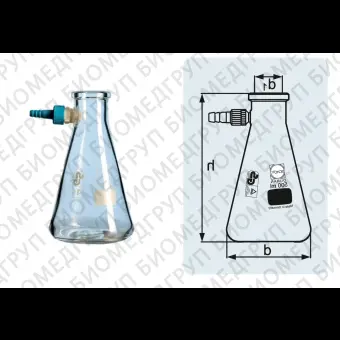 Колба Бунзена, 1000 мл, горловина 45 мм, со пластиковым отводом, 10 шт./уп., DWK Life Sciences Duran, Wheaton, Kimble, 212045458