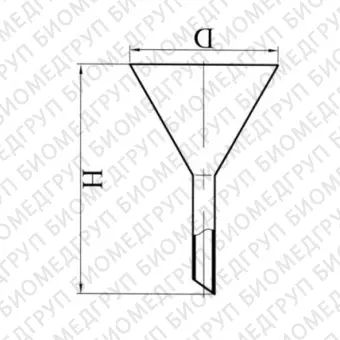 Воронка лабораторная, стекло, d 60 мм, h 90 мм, Россия, 1003