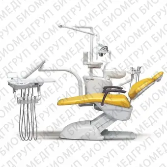 Azimut 200A MO  стоматологическая установка с нижней подачей инструментов, мягкой обивкой кресла и двумя стульями