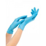 Перчатки нитриловые, длина 24,2 см, голубые, 50 пар./уп., Импорт, 792_L