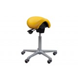 Эрготерапевтический специальный стул-седло, урезанное сиденье, Cutaway seat, премиум кожа, без спинки